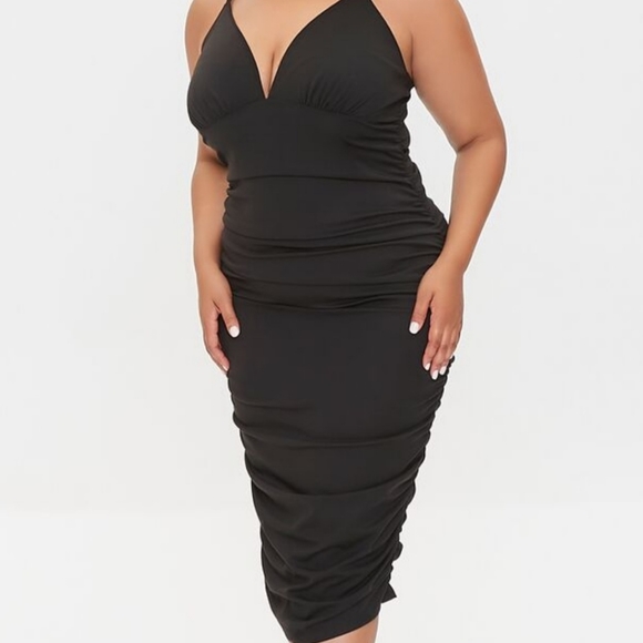 Rushed Mesh Midi Dress - Picture 2 of 4